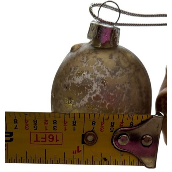 6 Christmas Ornament Glass Owl Cluster Raz Imports Silver Copper Gold Antiqued - Picture 9 of 10